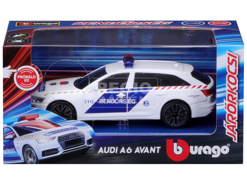 schakelaar Twinkelen Een zekere REGIO Játék | Bburago 1 /43 Audi A6 szirénázó magyar rendőrautó